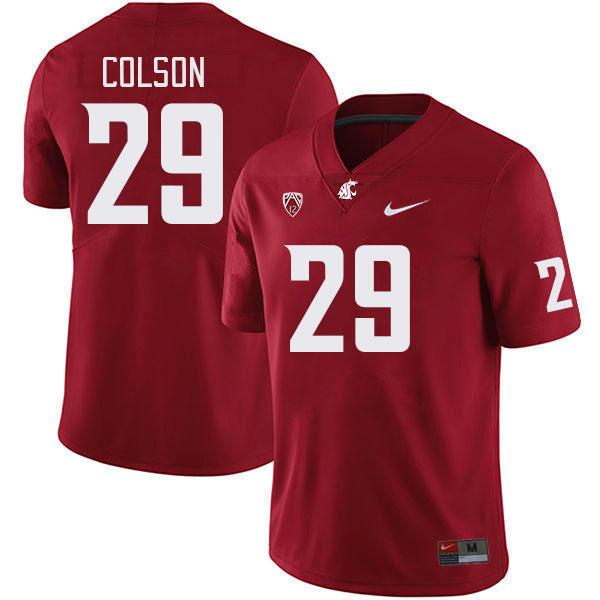 Men #29 Jamorri Colson Washington State Cougars College Football Jerseys Stitched Sale-Crimson - Click Image to Close